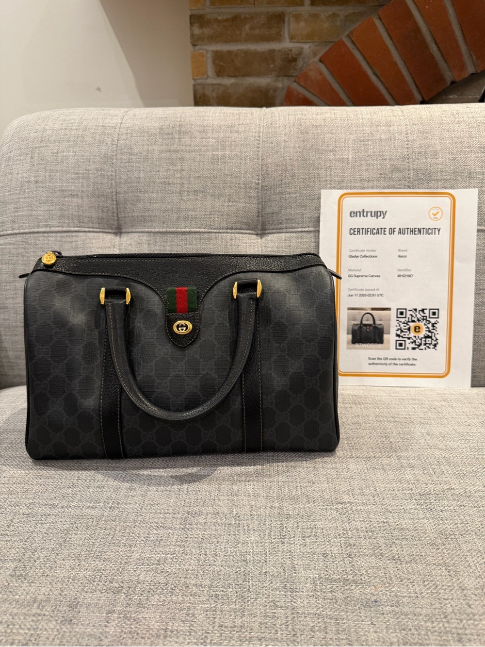 ✨Gucci  GG Supreme Boston Speedy Bag – Black | Collectible | Authenticated